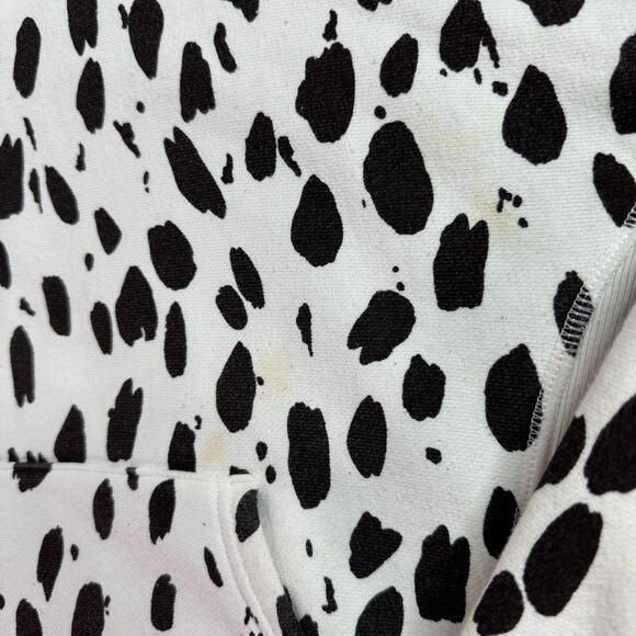 Champion Reverse Weave Hoodie Womens M White Black Cow Spots Sweatshirt - Picture 5 of 12